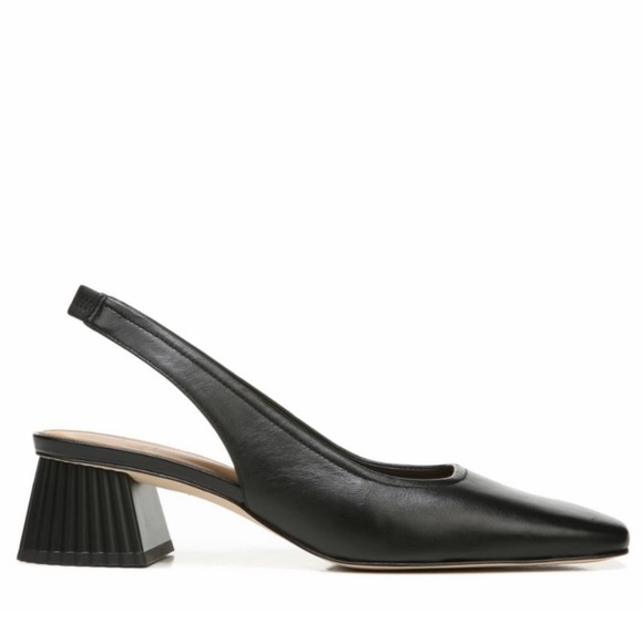 Sam Edelman Toren Black Square Toe Slingback Block Heels 7.5 - Picture 2 of 8